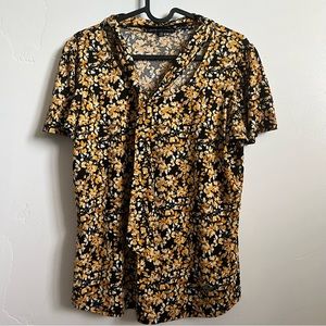 blouse with attached scarf tie thing